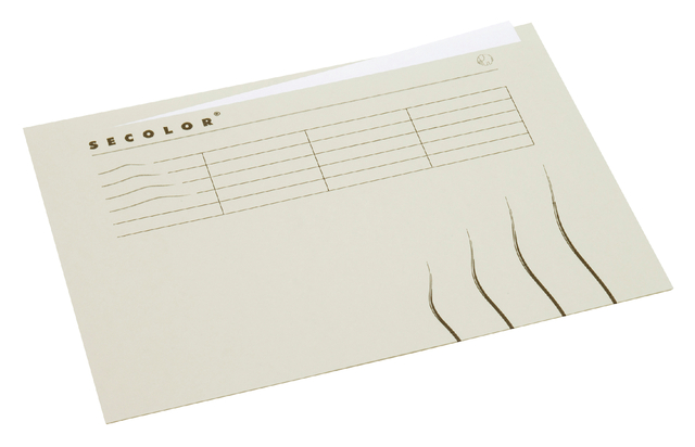 Vouwmap Secolor met tabrand A4 100% gerecycled karton 250gr Grijs - Afbeelding 3