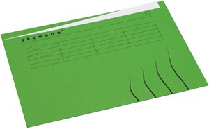 Vouwmap Secolor met tabrand A4 100% gerecycled karton 250gr Groen