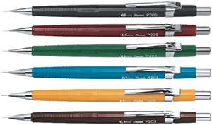 Vulpotlood Pentel P203 2B 0.3mm bruin