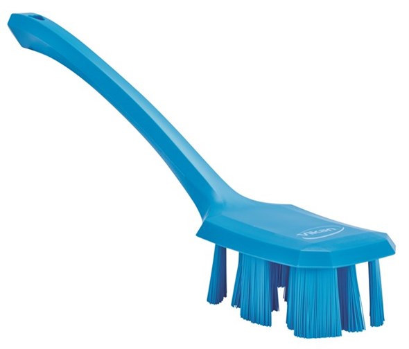 Vikan – UST – Afwasborstel – Met lange steel – Harde vezels – Blauw