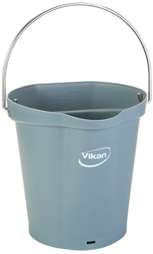 Vikan – Hygiene emmer Met Schenktuit – Maatverdeling – 6L – Grijs
