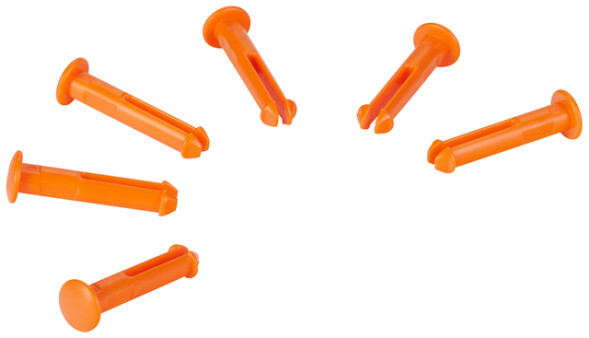 Vikan – Hygiene – Hi-Flex onderdelen – Voor ophangsysteem – Setje van 6 pinnen – Kunststof – Oranje