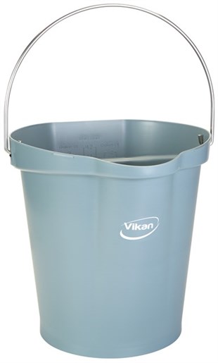 Vikan – Hygiene emmer Met Schenktuit – Maatverdeling – 12L – Grijs