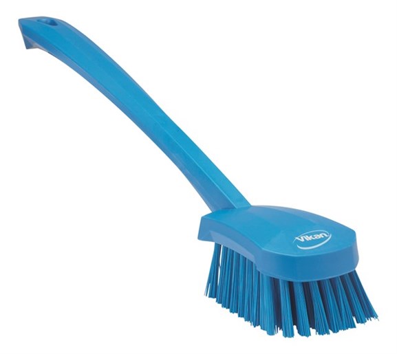 Vikan – Hygiene – Afwasborstel – Met lange steel – Harde vezels – Blauw