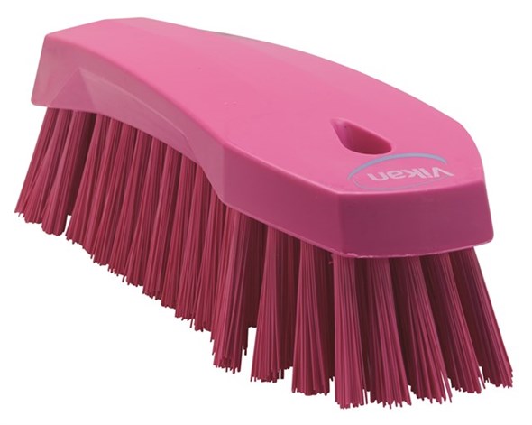 Vikan – Hygiene – Grote werkborstel – Harde vezels – Roze