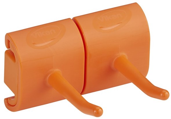Vikan – Hygiene – Dubbele haak – Voor Hi-Flex ophangsysteem – Polypropyleen – Oranje