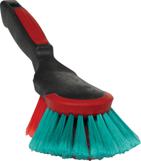 Vikan – Transport ergonomische Handborstel – Rubber stootrand – Zachte vezels – 320mm – Zwart