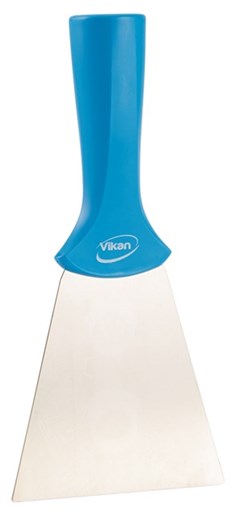 Vikan – Hygiene – Handschraper – Met RVS blad – Met schroefdraad – Blauw – Breed