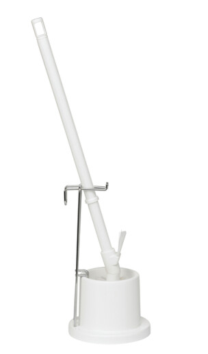 Vikan – Hygiene – Toiletborstel – Met houder en muurbeugel – Medium vezels – Wit