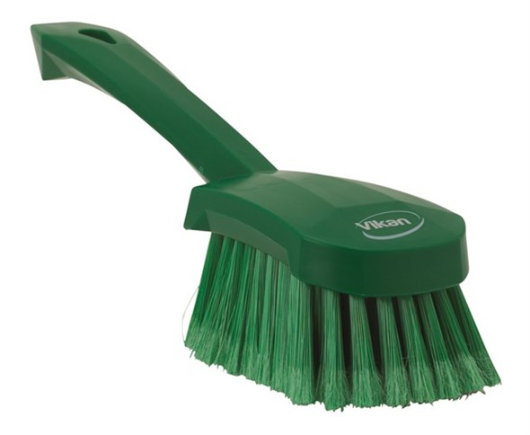 Vikan – Hygiene – Afwasborstel – Met korte steel – Zachte splitvezels – Groen