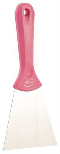 Vikan – Hygiene – Handschraper – Met RVS blad – Roze – Breed