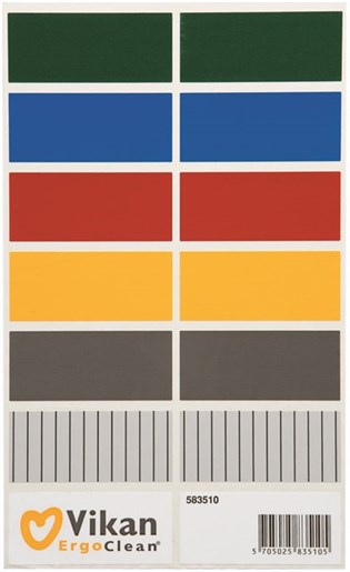 Vikan – Microfibre 583510 stickervel Voor – kleurcodering