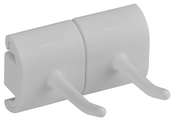 Vikan – Hygiene – Dubbele haak – Voor Hi-Flex ophangsysteem – Polypropyleen – Wit