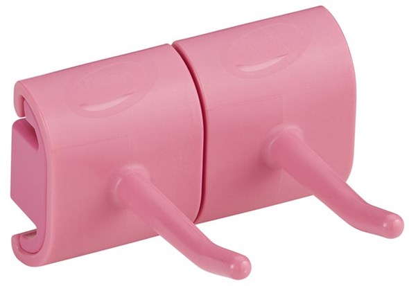 Vikan – Hygiene – Dubbele haak – Voor Hi-Flex ophangsysteem – Polypropyleen – Roze