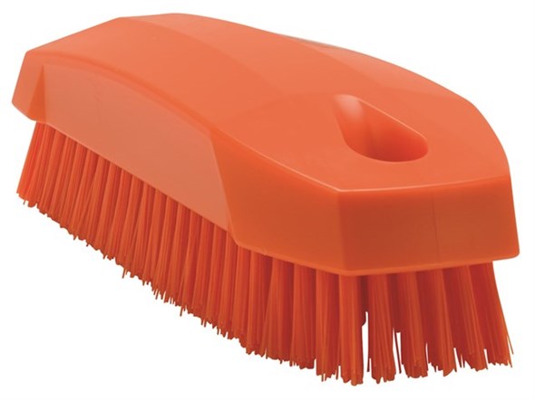 Vikan – Hygiene nagelborstel – Harde vezels – 130mm – Oranje