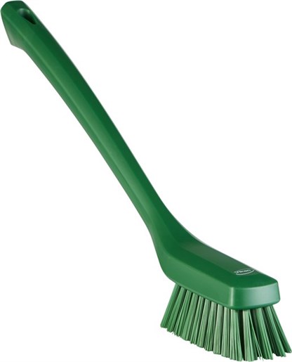 Vikan – Hygiene – Smalle borstel – Lange steel – Harde vezels – Groen