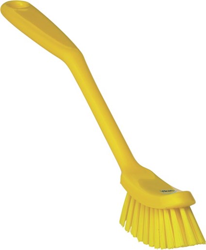 Vikan – Hygiene – Afwasborstel – Medium vezels – Geel – Smal