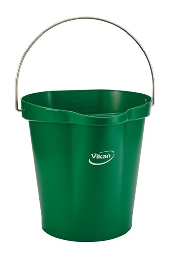 Vikan – Hygiene emmer – Met Schenktuit – Maatverdeling – Groen – 12L