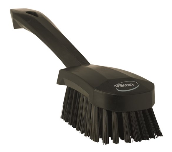 Vikan – Hygiene – Afwasborstel – Met korte steel – Harde vezels – Zwart
