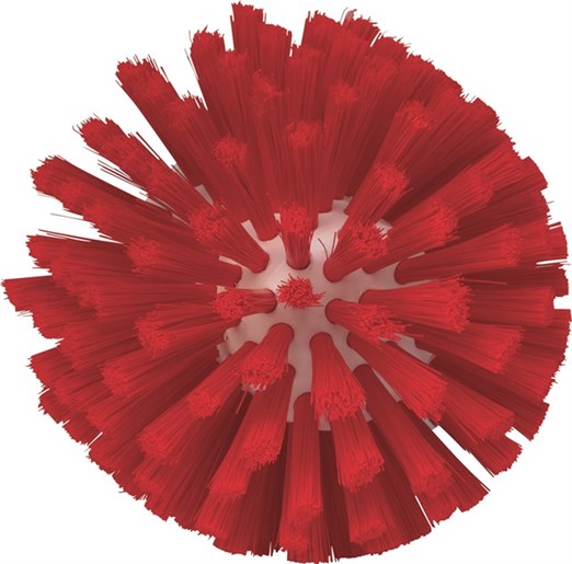 Vikan – Hygiene wormhuisborstelkop – Medium vezels – Ø135mm – 130mm – Rood