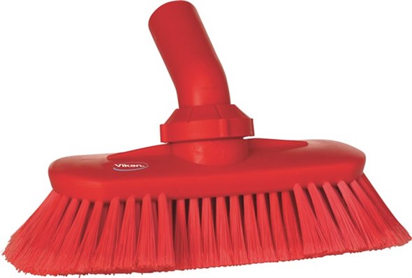 Vikan – Hygiene wandborstel – Met waterdoorvoer – Verstelbaar – Zacht – 240mm – Rood