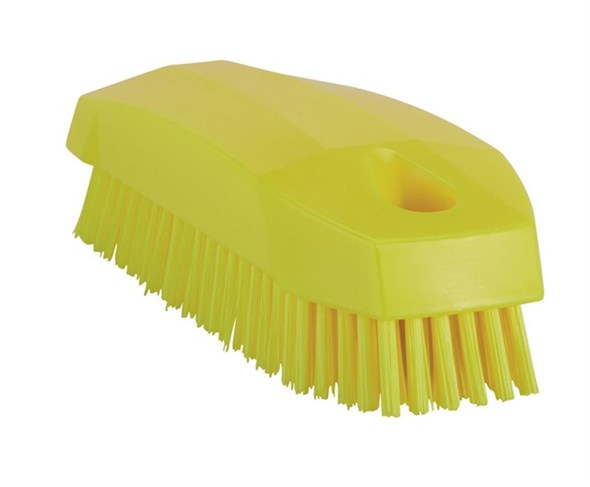 Vikan – Hygiene nagelborstel – Harde vezels – 130mm – Geel