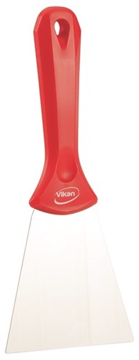 Vikan – Hygiene – Handschraper – Met RVS blad – Rood – Breed