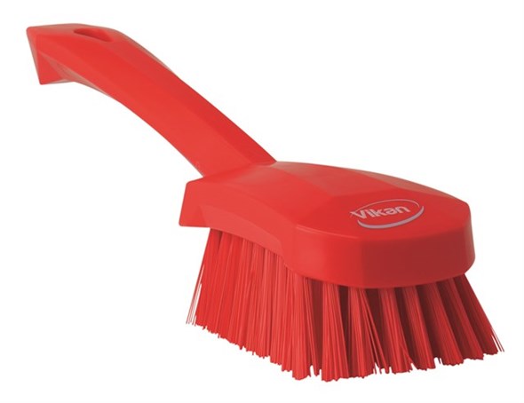 Vikan – Hygiene – Afwasborstel – Met korte steel – Harde vezels – Rood