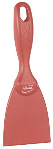 Vikan – Hygiene – Handschraper – Metal&x-ray detecteerbaar – Recht – Polypropyleen – Rood – 75mm