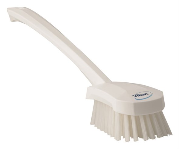 Vikan – Hygiene – Afwasborstel – Met lange steel – Harde vezels – Wit