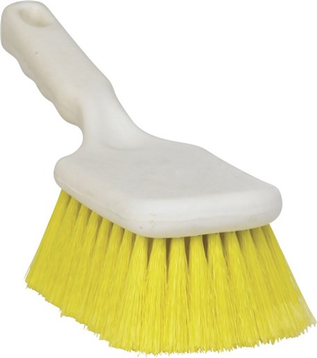 Vikan – Classic – Handborstel – Met Korte steel – Zachte gele Peetex vezels – Wit/Geel