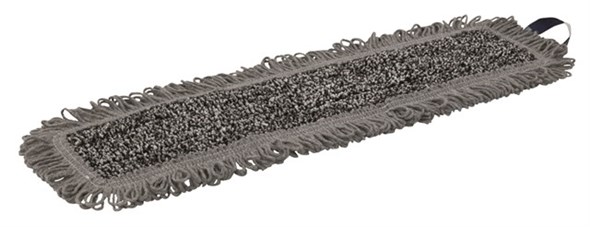 Vikan – Microfibre Wet Scrub – Microvezel vlakmop – Klittenband – 40 cm – Grijs