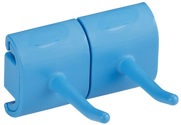 Vikan – Hygiene – Dubbele haak – Voor Hi-Flex ophangsysteem – Polypropyleen – Blauw
