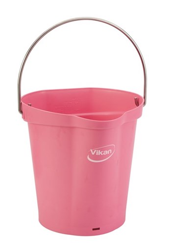 Vikan – Hygiene emmer – Met Schenktuit – Maatverdeling – Roze – 6L
