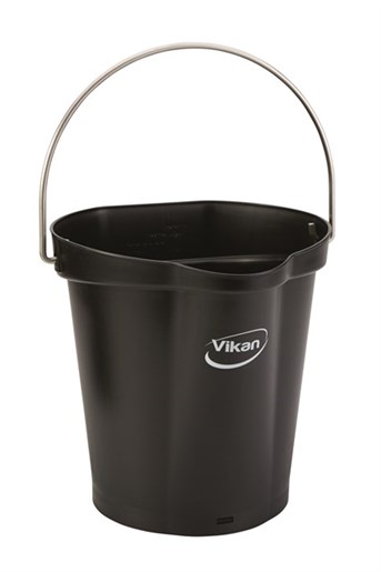 Vikan – Hygiene emmer – Met Schenktuit – Maatverdeling – Zwart – 6L