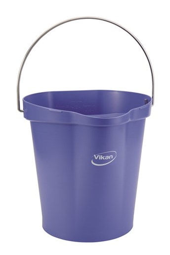 Vikan – Hygiene emmer – Met Schenktuit – Maatverdeling – Paars – 12L