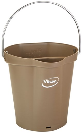 Vikan – Hygiene emmer Met Schenktuit – Maatverdeling – 6L – Bruin