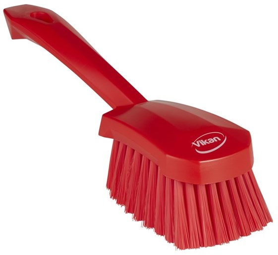 Vikan – Hygiene – Afwasborstel – Met korte steel – Zachte vezels – Rood