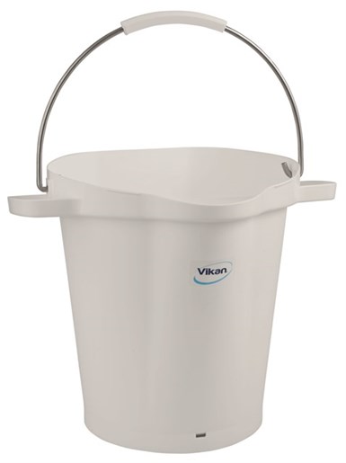 Vikan – Hygiene emmer – Met Schenktuit – Maatverdeling – 20L – Wit