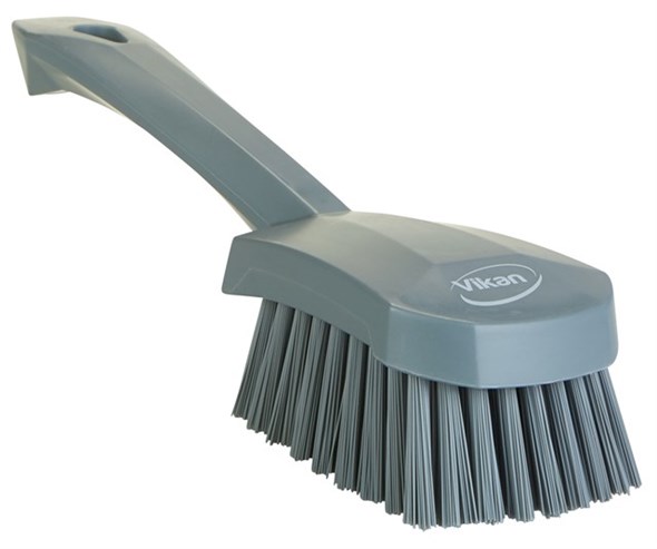 Vikan – Hygiene afwasborstel – Met korte steel – Harde vezels – 270mm – Grijs