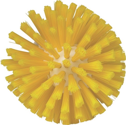 Vikan – Hygiene wormhuisborstelkop – Medium vezels – Ø135mm – 130mm – Geel