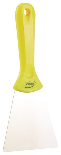 Vikan – Hygiene – Handschraper – Met RVS blad – Geel – Breed
