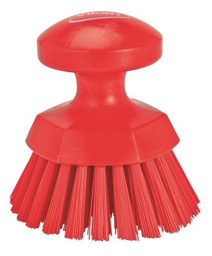 Vikan – Hygiene – Ronde werkborstel – Harde vezels – Rood