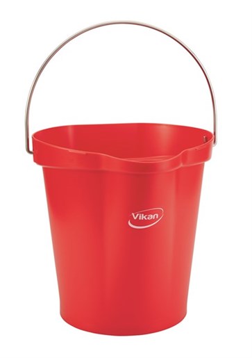Vikan – Hygiene emmer – Met Schenktuit – Maatverdeling – Rood – 12L