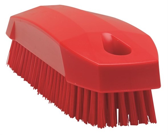 Vikan – Hygiene nagelborstel – Harde vezels – 130mm – Rood