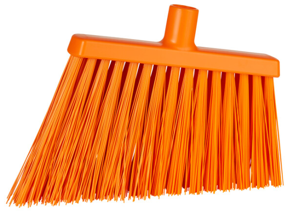 Vikan – Hygiene – Hoekbezem – Extra harde lange schuine vezels – Oranje