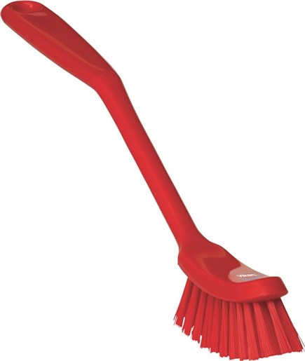 Vikan – Hygiene – Afwasborstel – Medium vezels – Rood – Smal