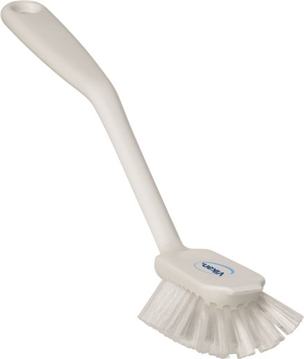 Vikan – Hygiene – Afwasborstel – Met schraprand – Medium vezels – Wit
