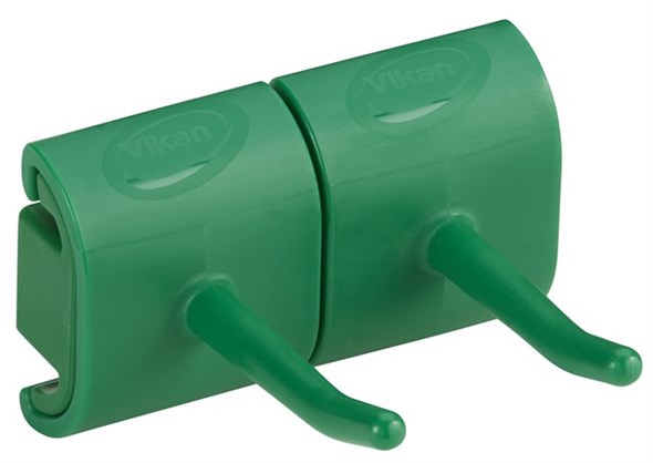 Vikan – Hygiene – Dubbele haak – Voor Hi-Flex ophangsysteem – Polypropyleen – Groen