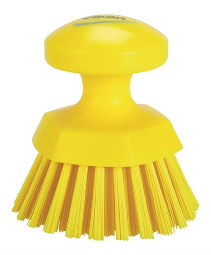 Vikan – Hygiene – Ronde werkborstel – Harde vezels – Geel